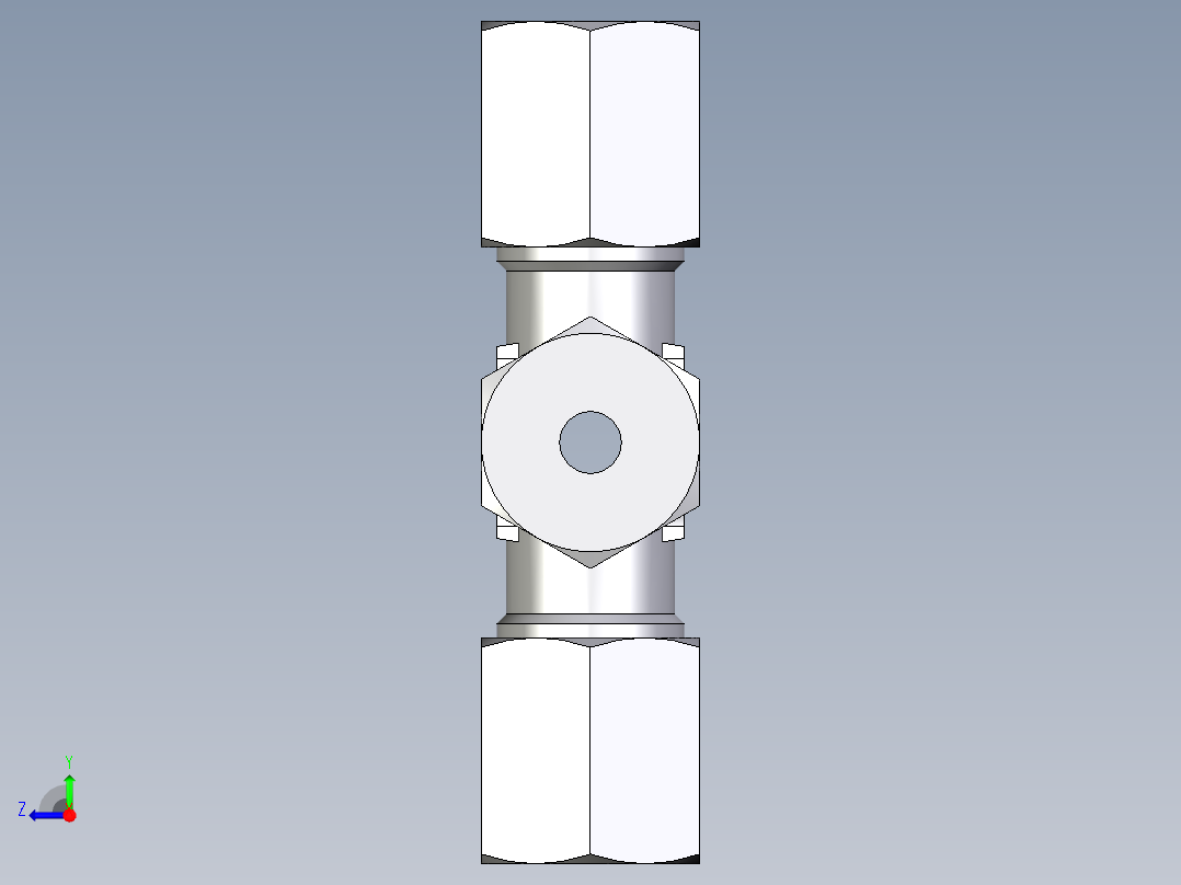 卡套式工业通用硬管接头EO_Union_cross_K06LCF右视图