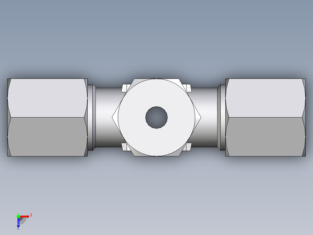 卡套式工业通用硬管接头EO_Union_cross_K06LCF俯视图