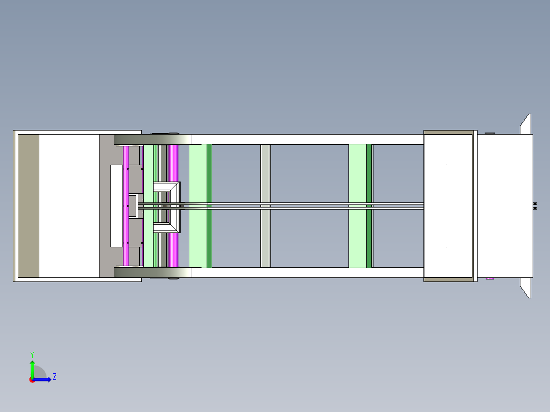 斗式提升机完整三维模型左视图