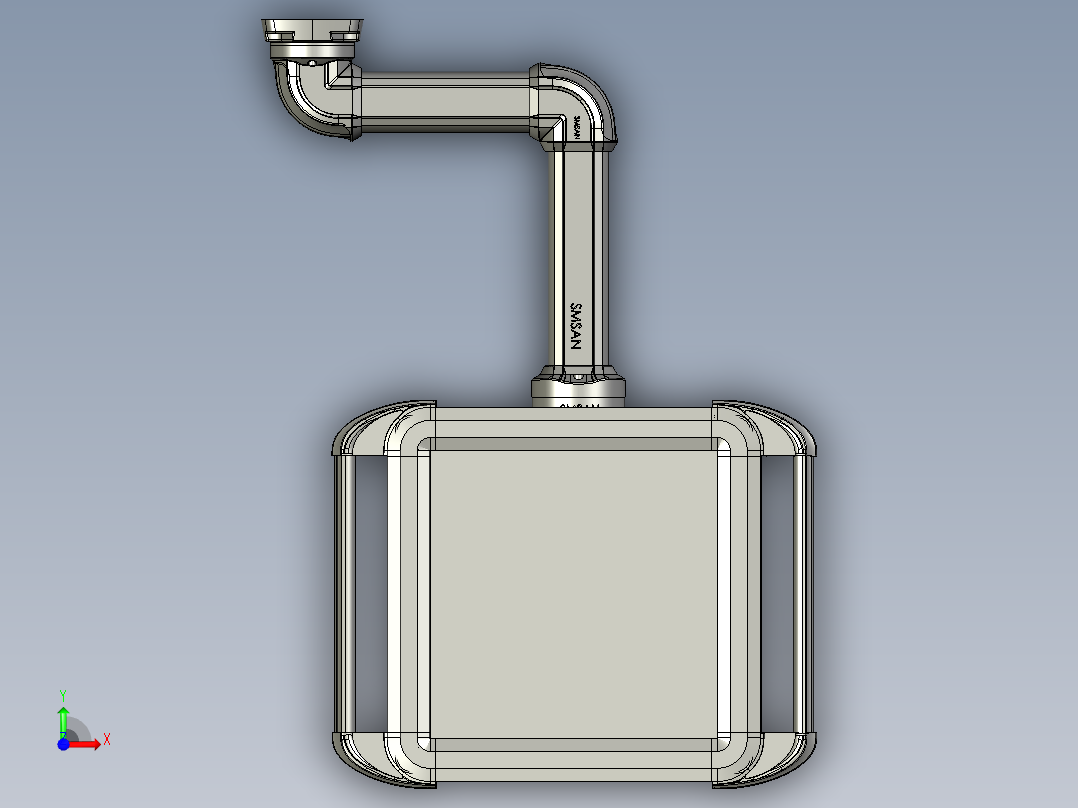 向上顶座+转角+箱体连接器+控制箱前视图
