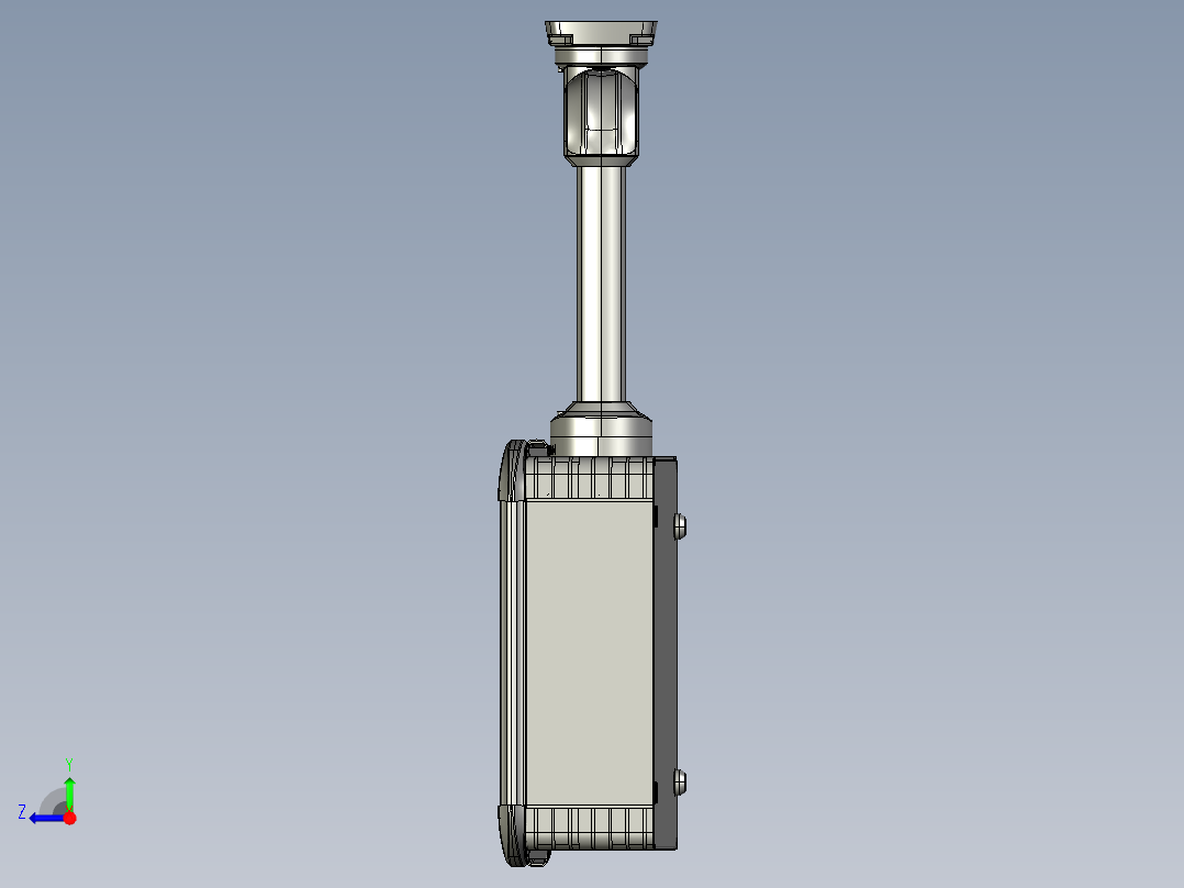 向上顶座+转角+箱体连接器+控制箱右视图
