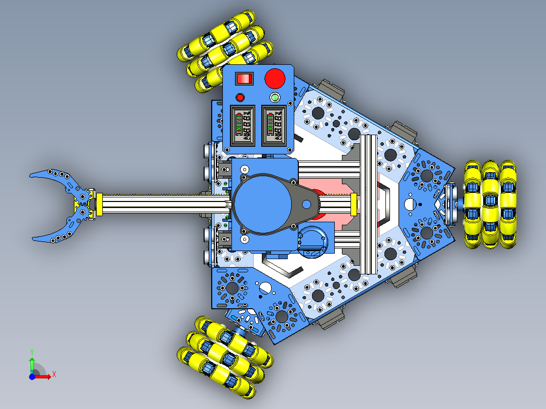 OMS全向轮机器人车前视图