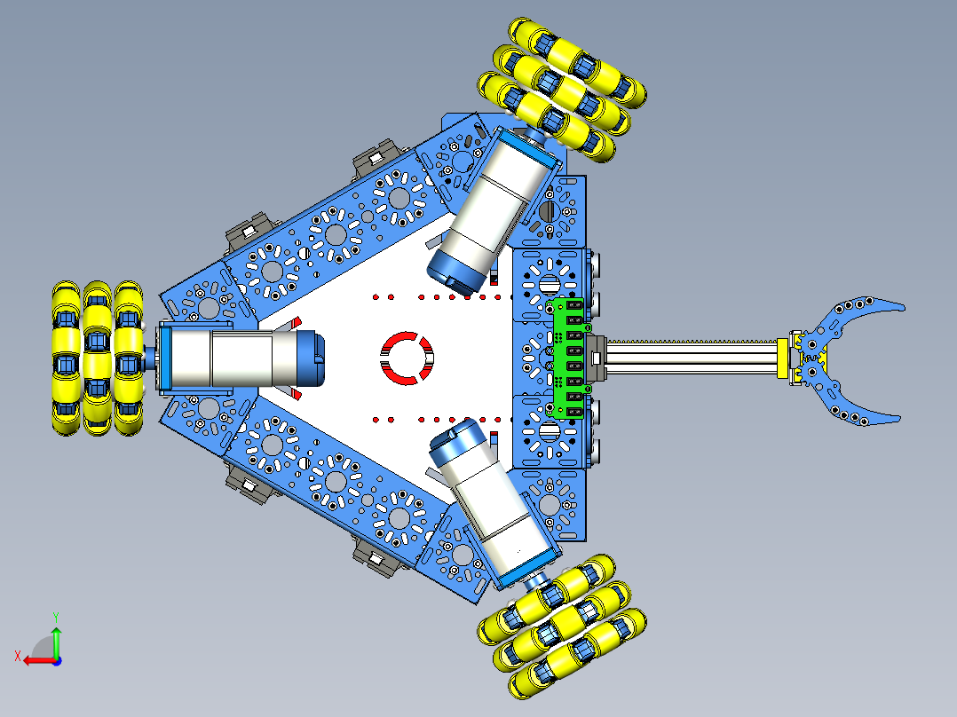 OMS全向轮机器人车后视图