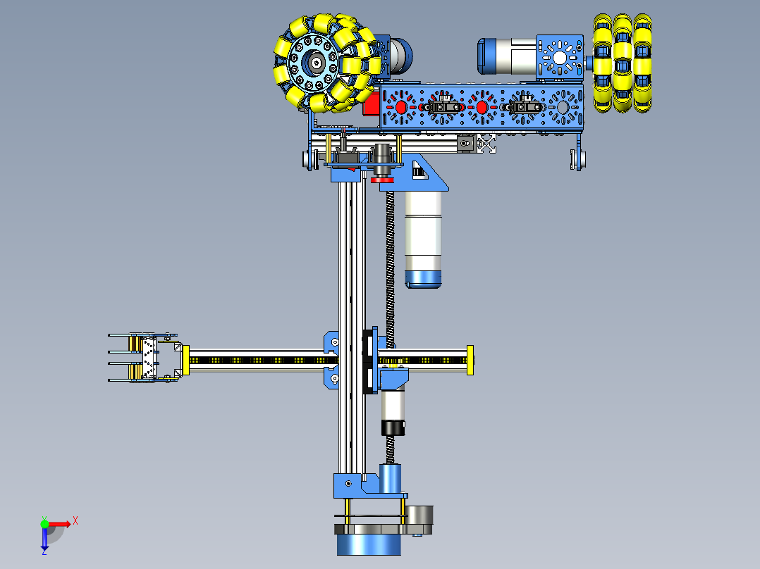 OMS全向轮机器人车俯视图