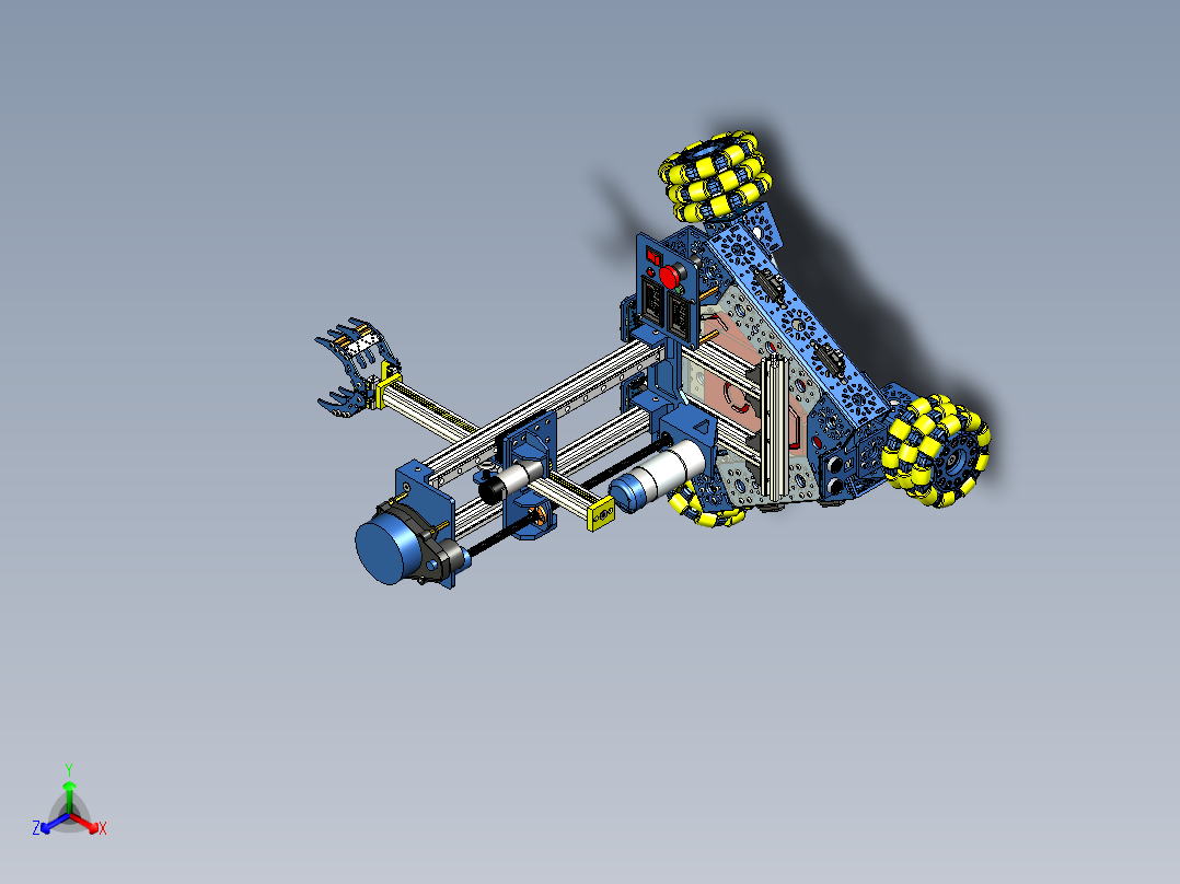 OMS全向轮机器人车正等轴测图