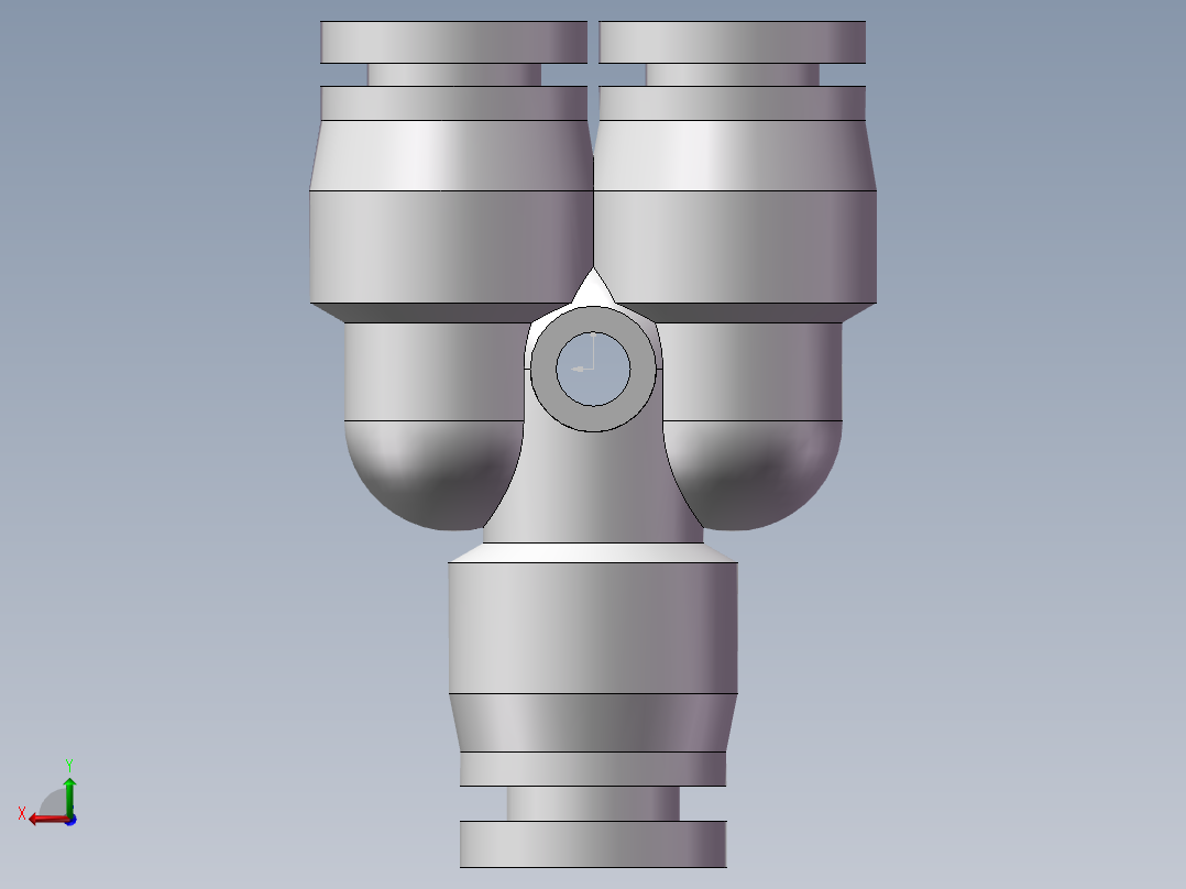 气动接头-Y型三通APYW6-4（6变4）后视图