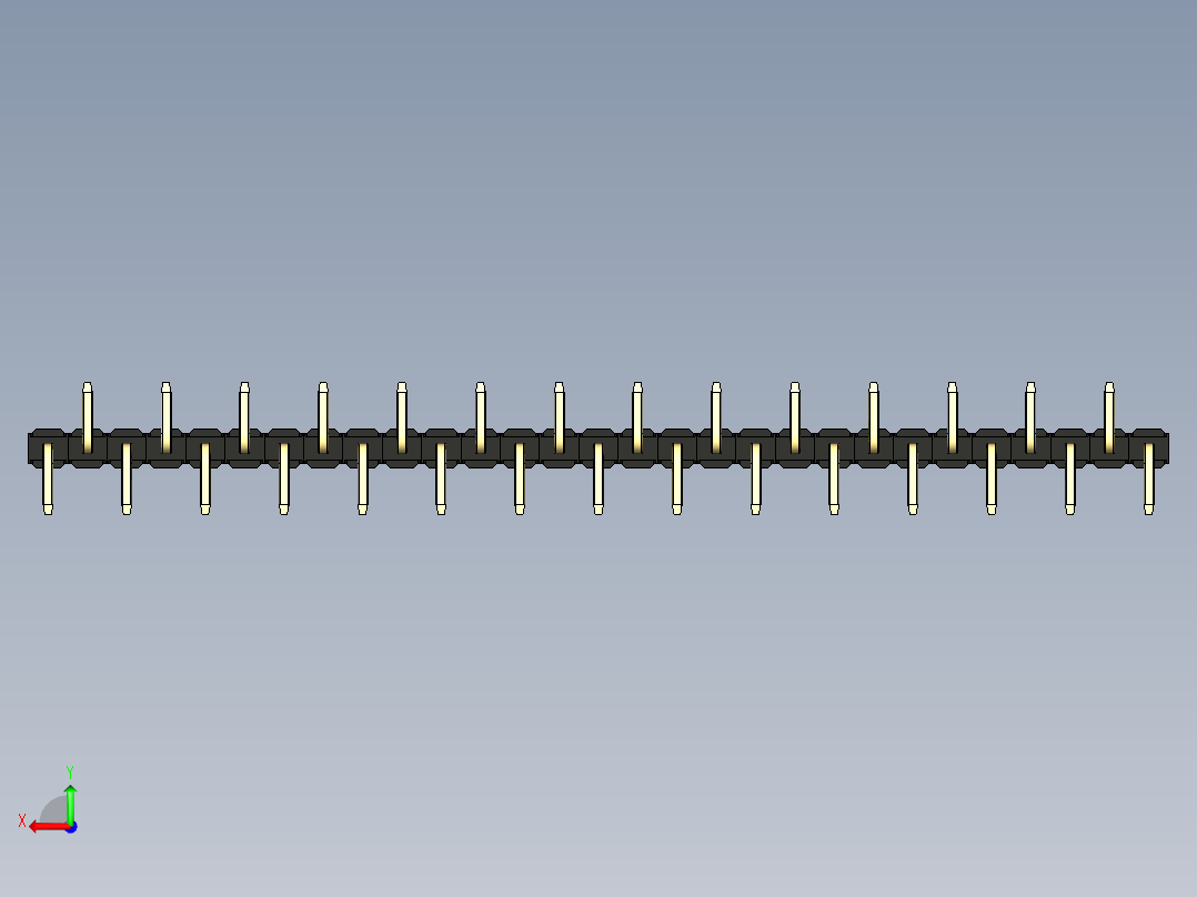 彩色公排针 100mil 2.54mm 系列-DS1022_black_29p_100mil_Type_SMT_R2_rev1.0后视图