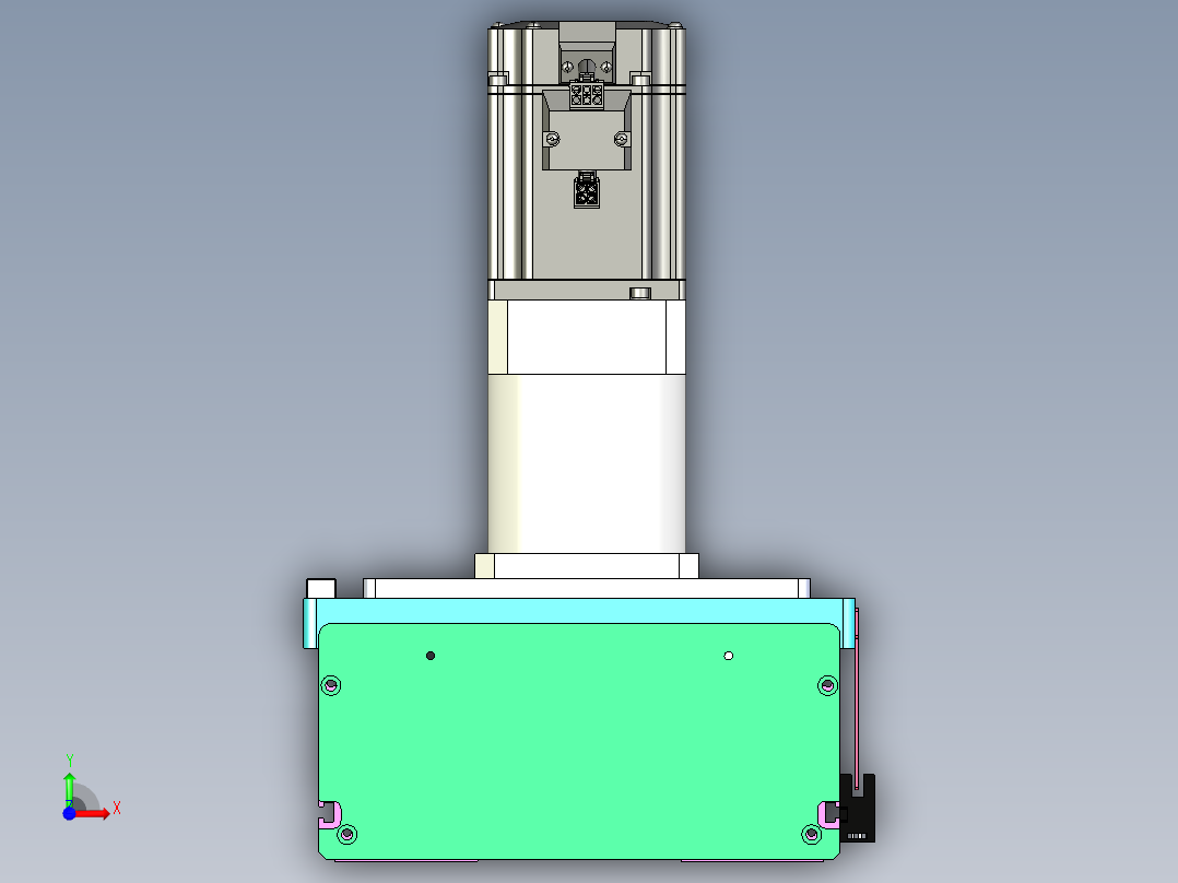 东锦齿条传动DH210G-L167-S1650-BU-减速机+P750W.STEP前视图