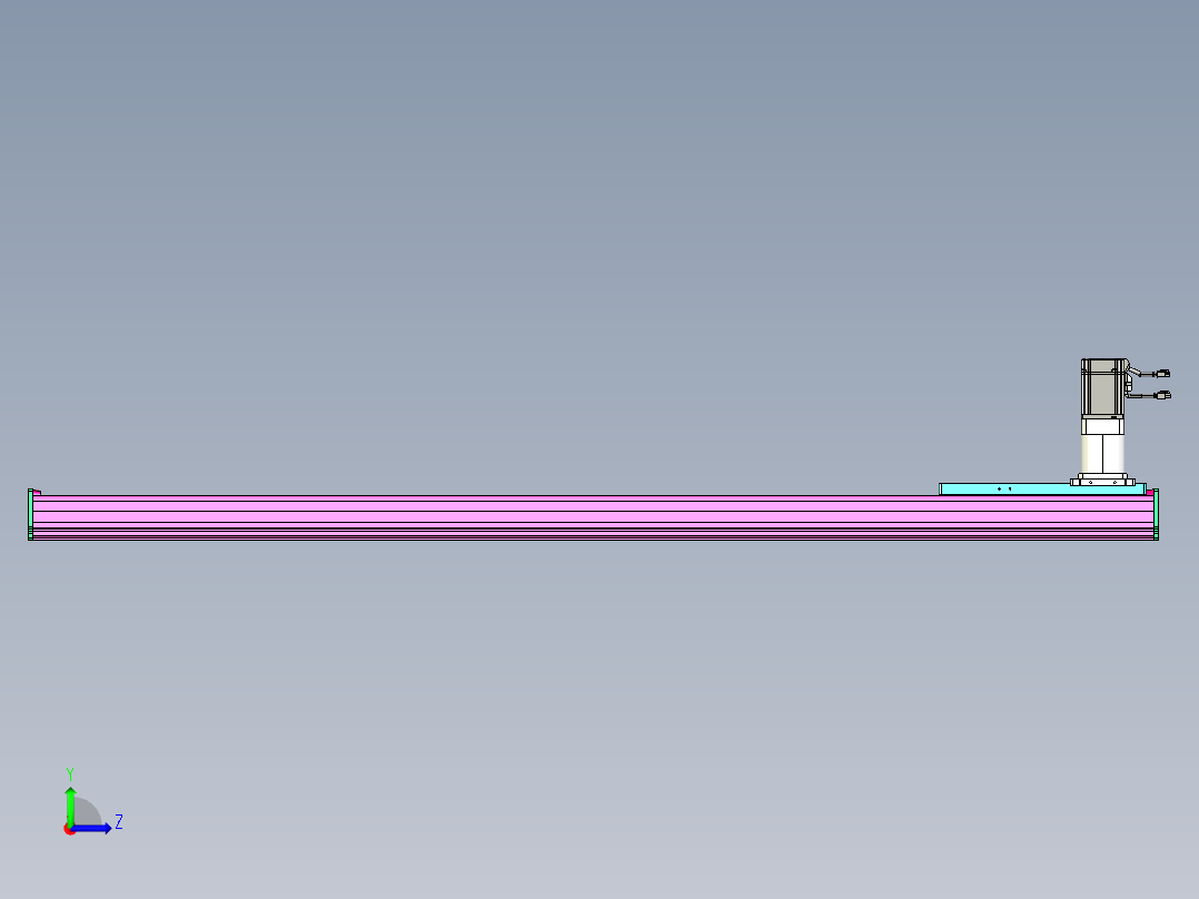 东锦齿条传动DH210G-L167-S1650-BU-减速机+P750W.STEP左视图