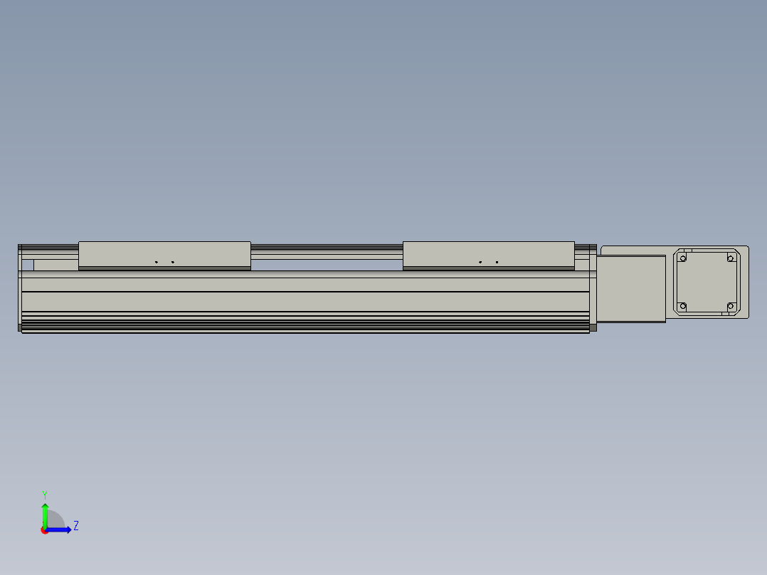 直线模组LHB21-L40-S400-BR设计图纸左视图