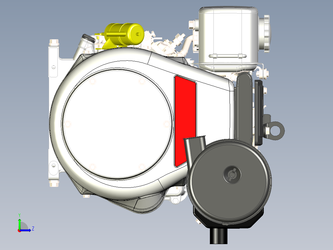 柴油机模型图左视图