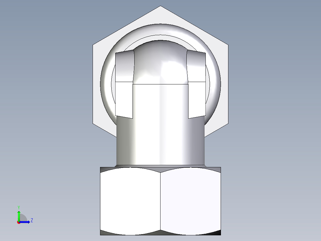 卡套式工业通用硬管接头EO_Bulkhead_elbow_WSV18ZL71左视图