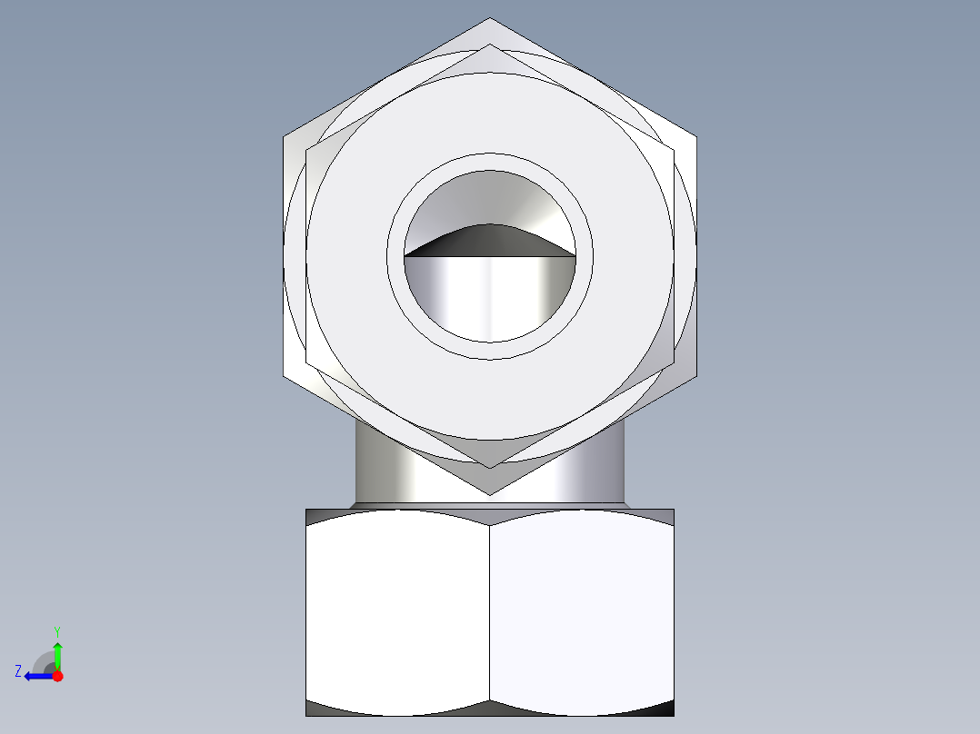 卡套式工业通用硬管接头EO_Bulkhead_elbow_WSV18ZL71右视图