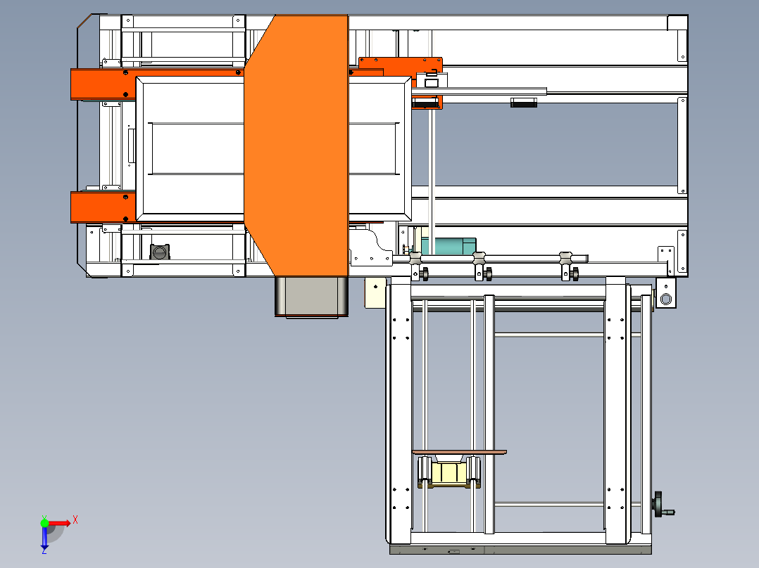 新款开箱机（proe5.0+cad）俯视图