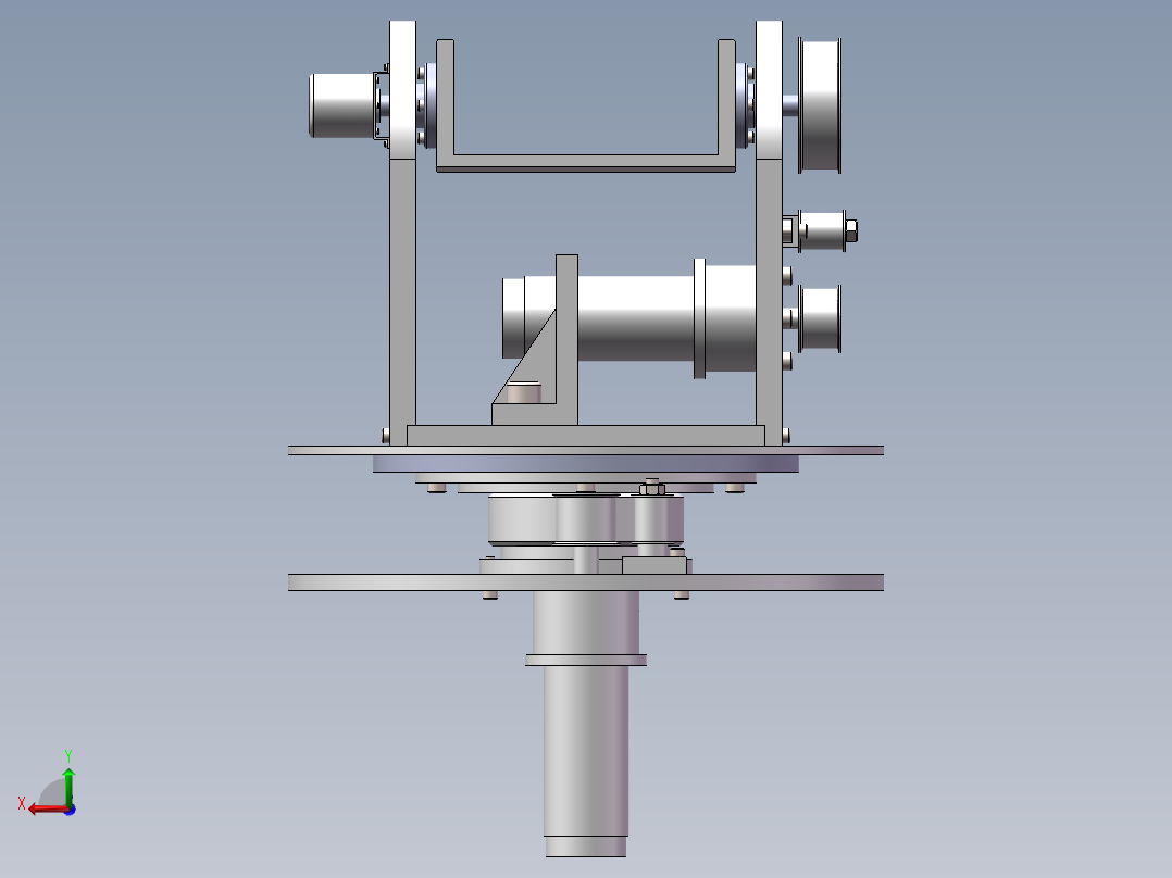 双轴旋转云台后视图