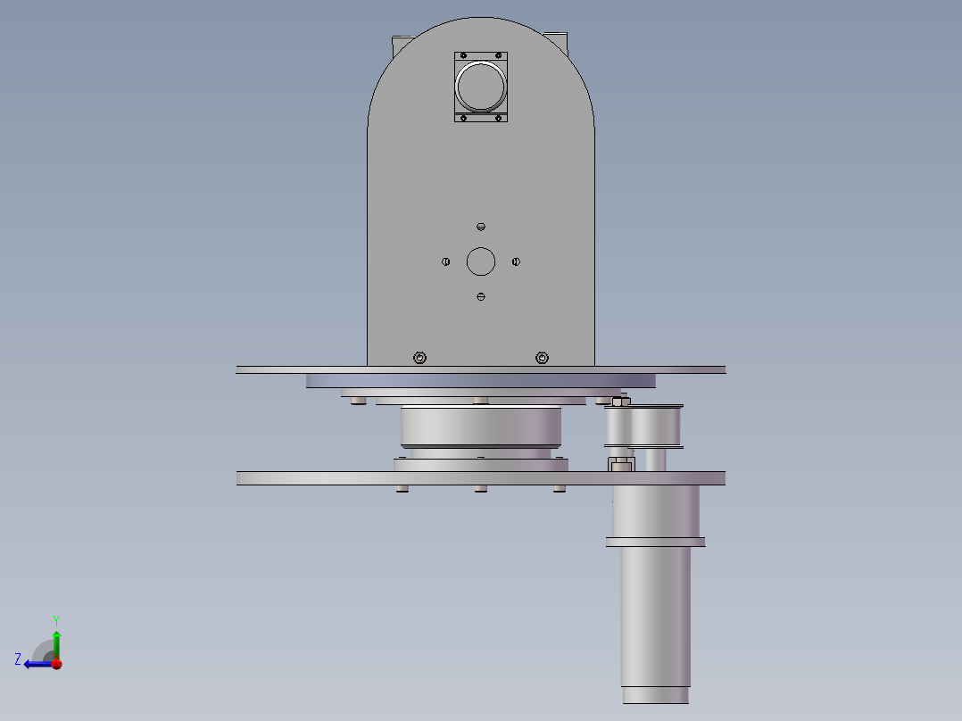 双轴旋转云台右视图