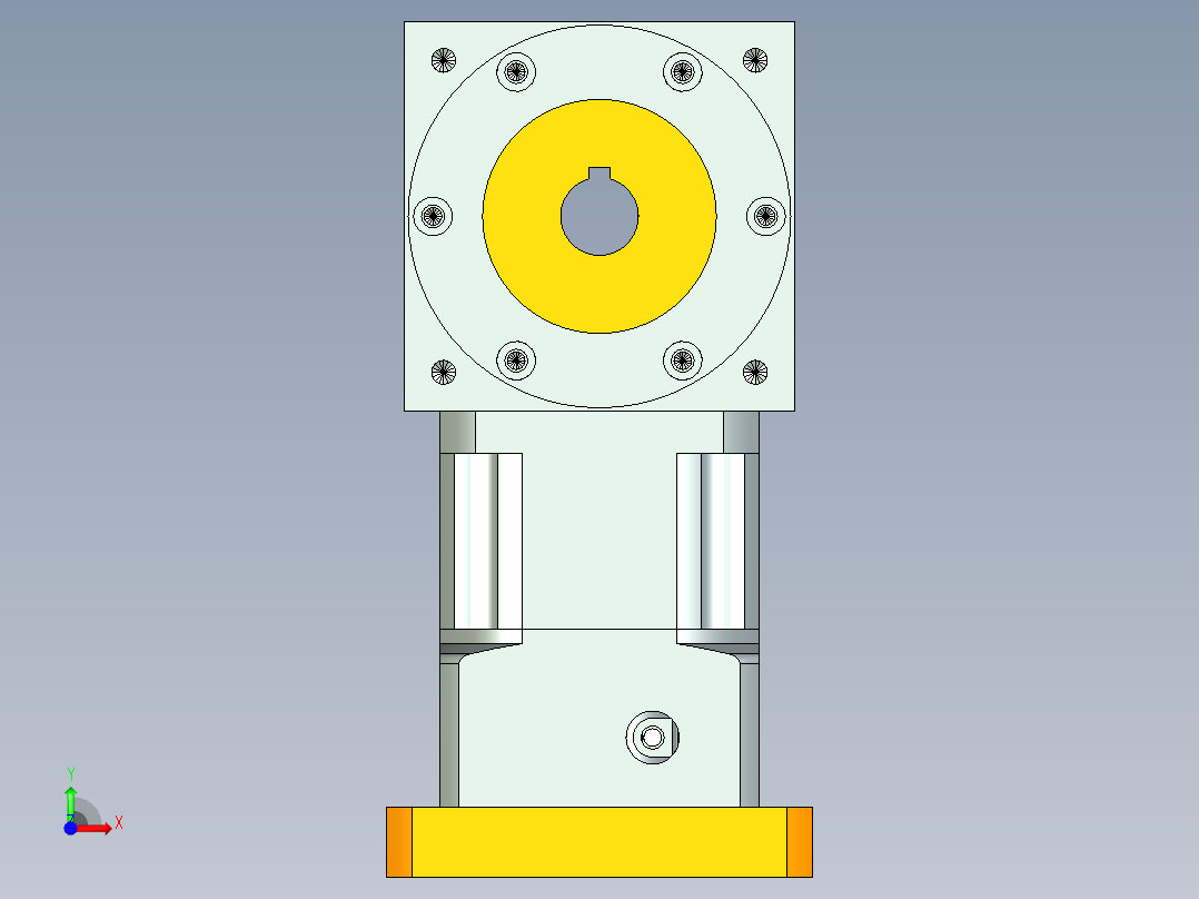 换向器22PW110双边锁紧 PLX90-L1 24-110-145-M8.stp前视图