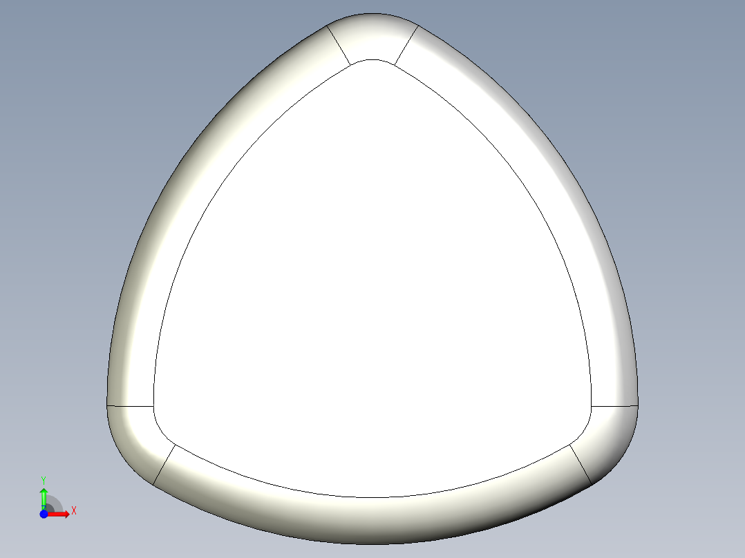 三瓣型把手1078-3D多系列多零件图纸模型前视图