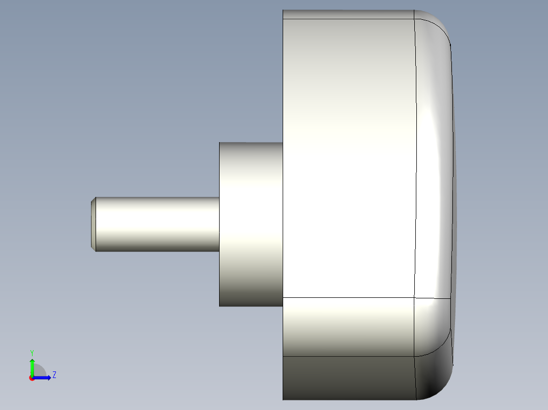 三瓣型把手1078-3D多系列多零件图纸模型左视图