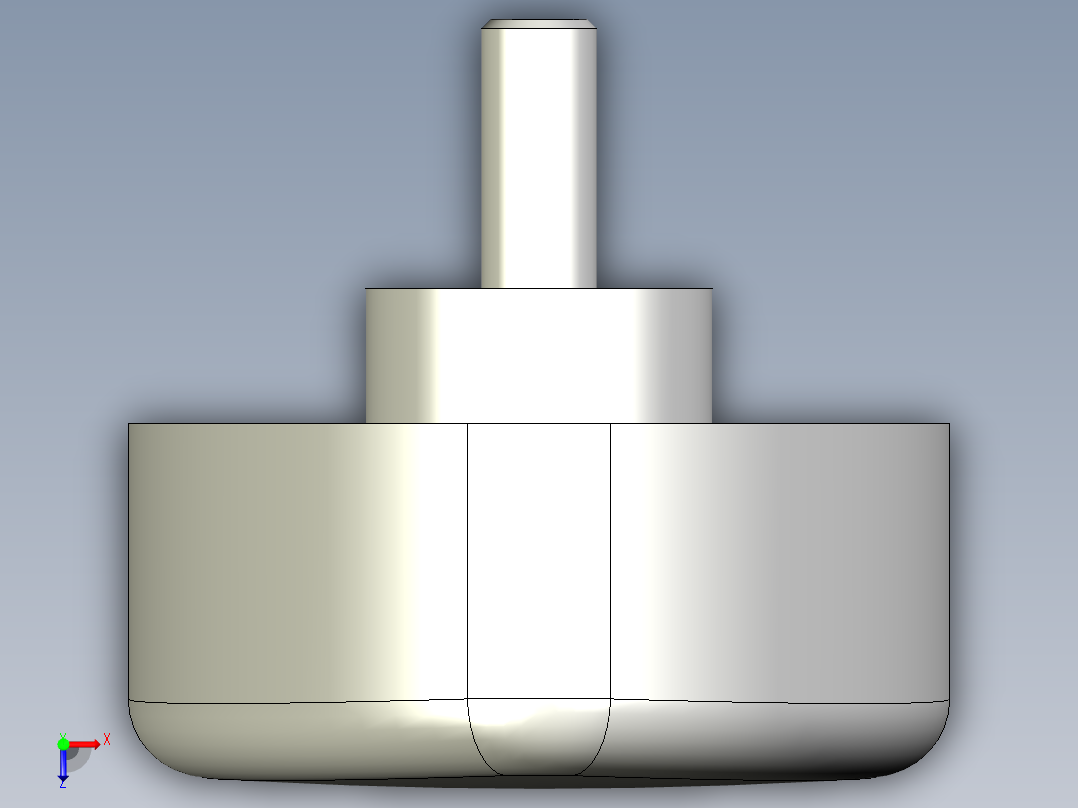 三瓣型把手1078-3D多系列多零件图纸模型俯视图