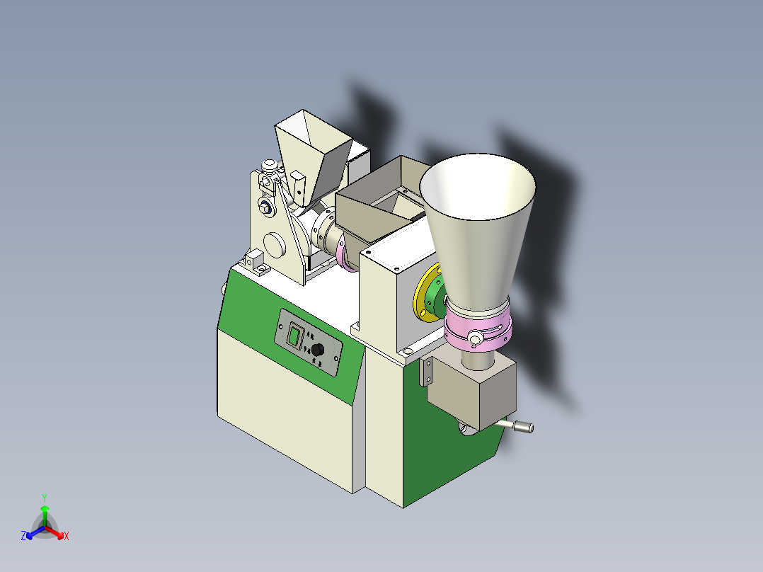 台式饺子机正等轴测图