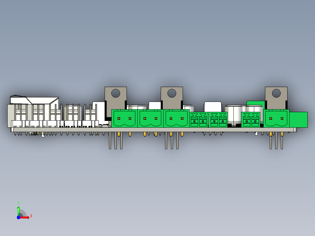 电路板smoothieboard_5xc CREO STP前视图