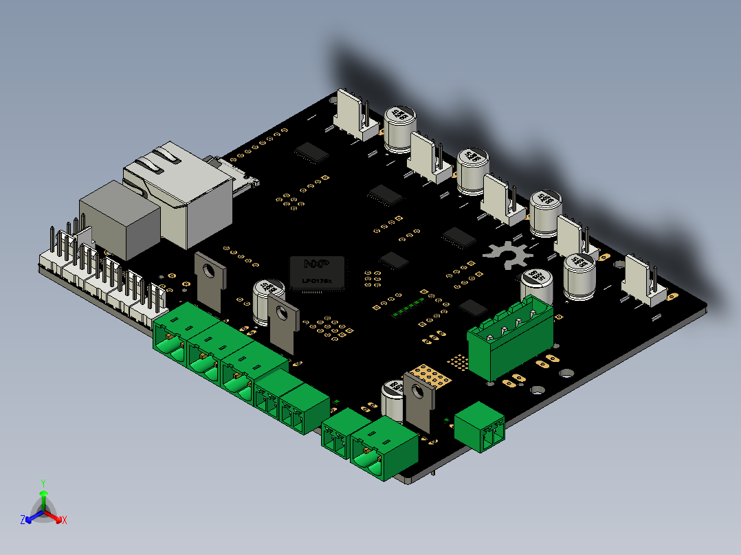 电路板smoothieboard_5xc CREO STP正等轴测图