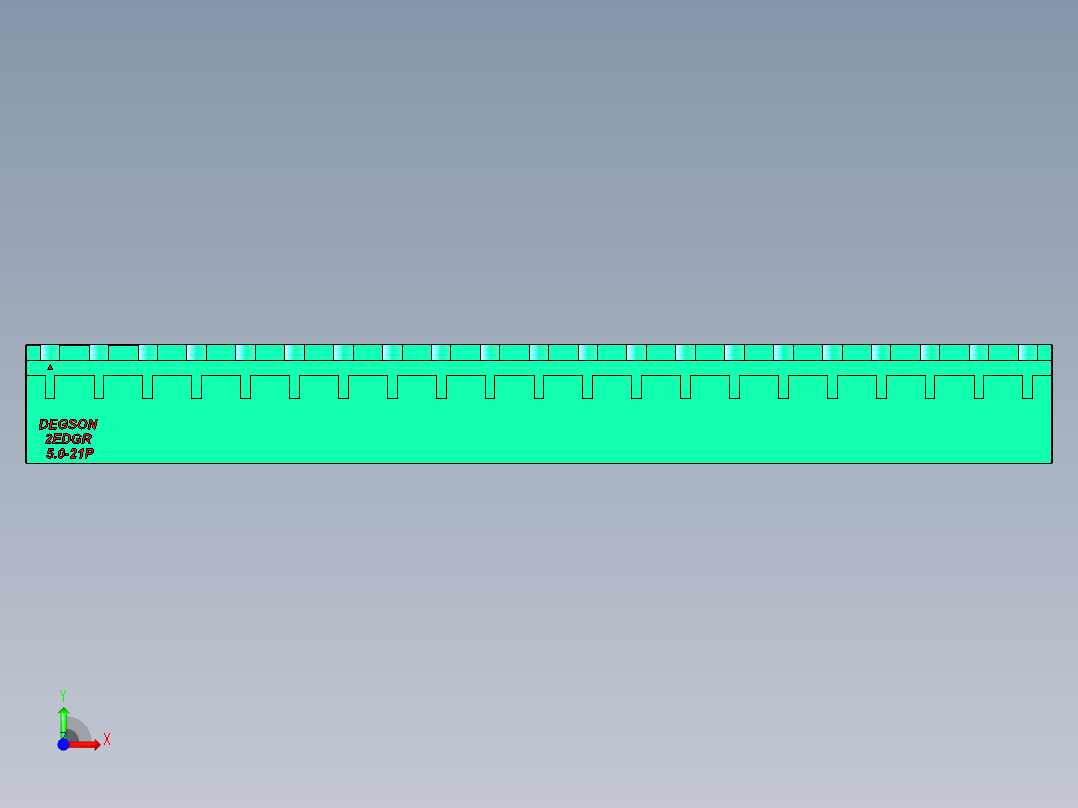 DEGSON 2EDG 系列 5.0mm 可插拔接线端子组-2EDGR-5.0-21P-14-00AH前视图