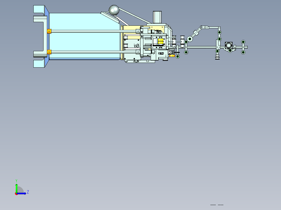 全自动金属Y牙拉链机器左视图