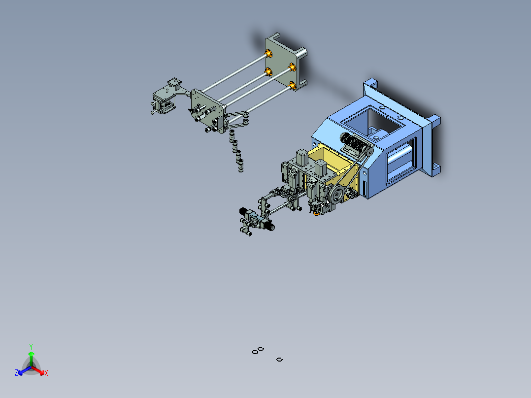 全自动金属Y牙拉链机器正等轴测图