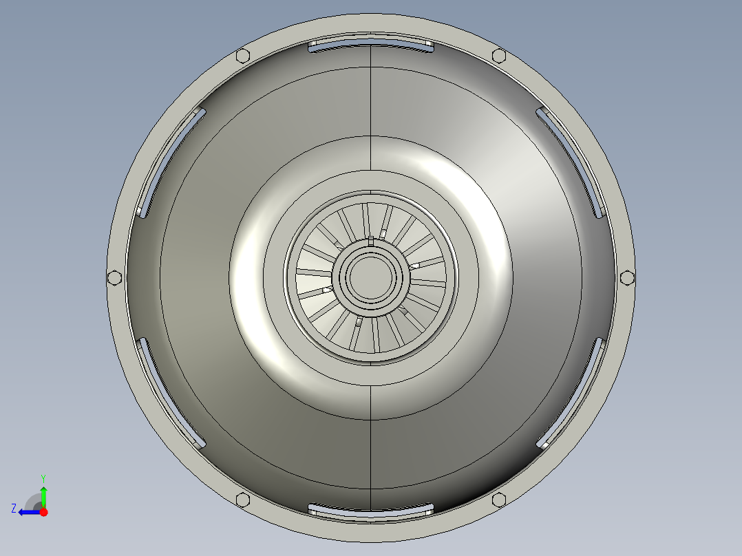 重型载货汽车双片离合器系统设计与仿真【三维PROE】【6张CAD高清图纸、文档所见所得】【YC系列】右视图