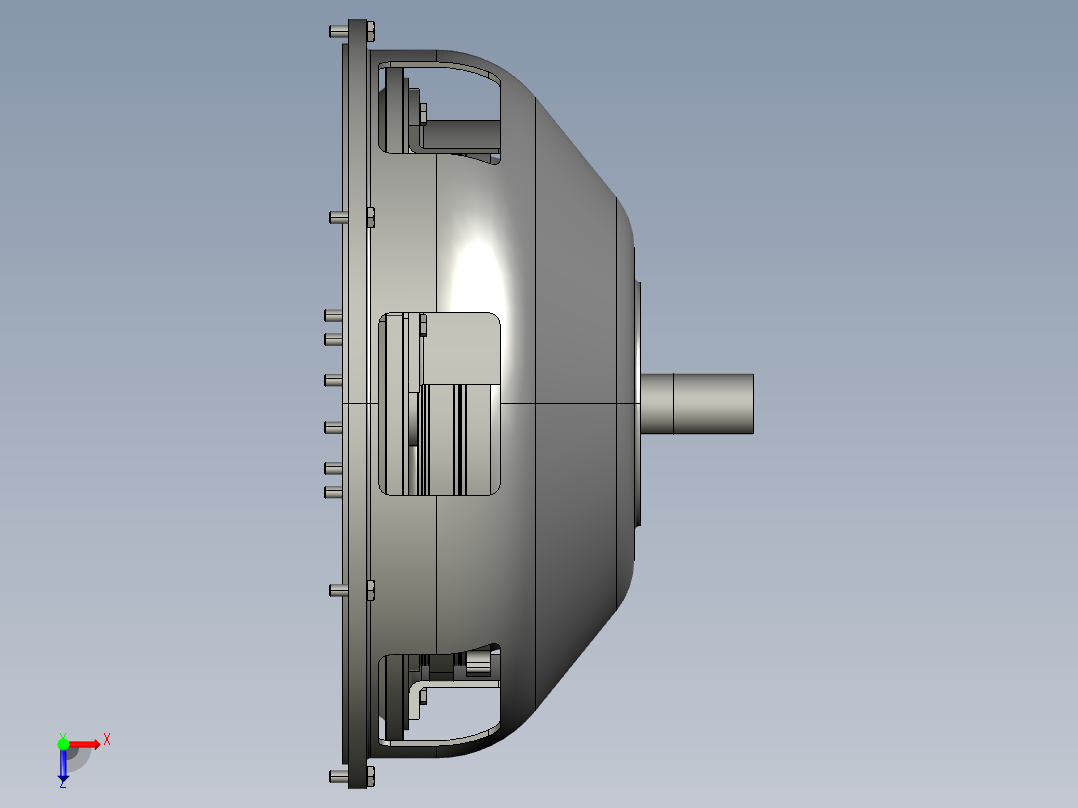 重型载货汽车双片离合器系统设计与仿真【三维PROE】【6张CAD高清图纸、文档所见所得】【YC系列】俯视图