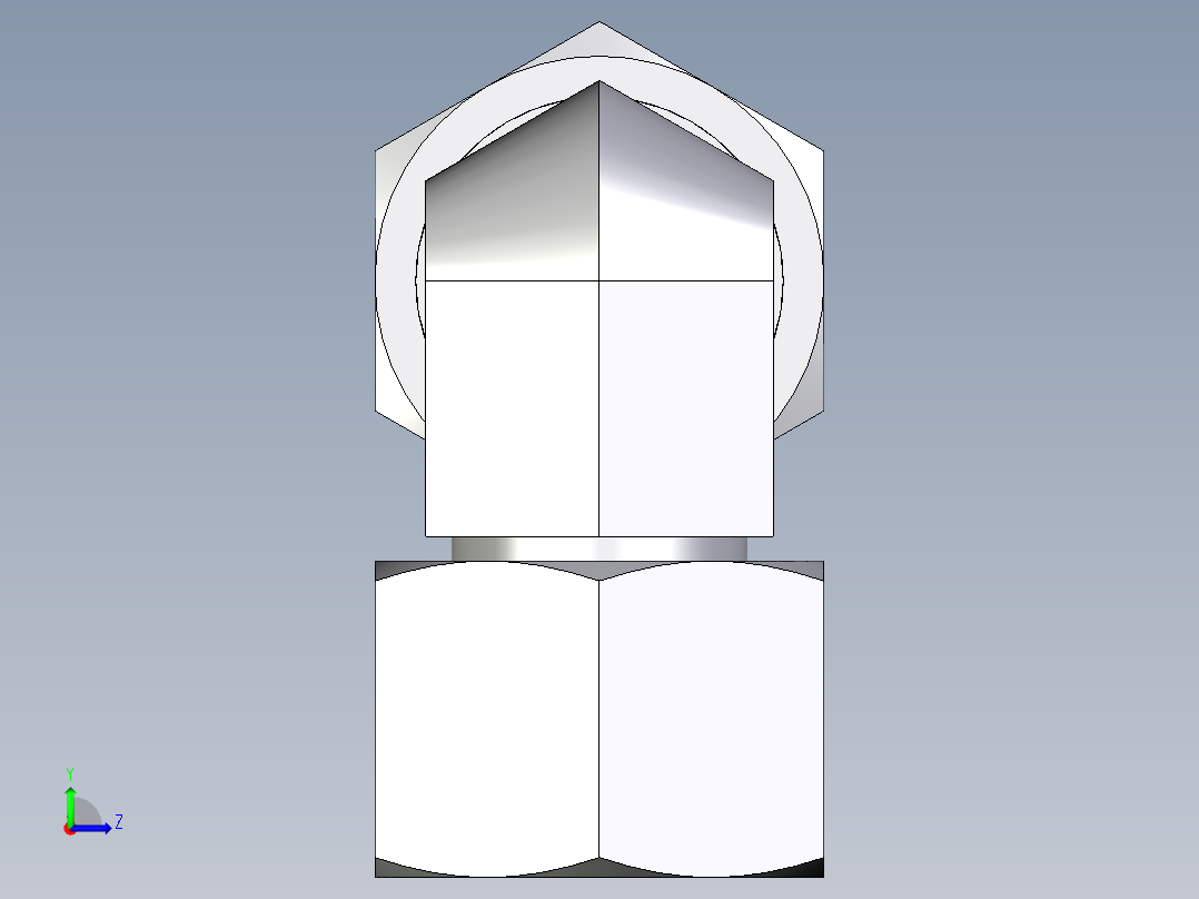 卡套式工业通用硬管接头EO_Swivel_nut_elbow_EW12LCF左视图