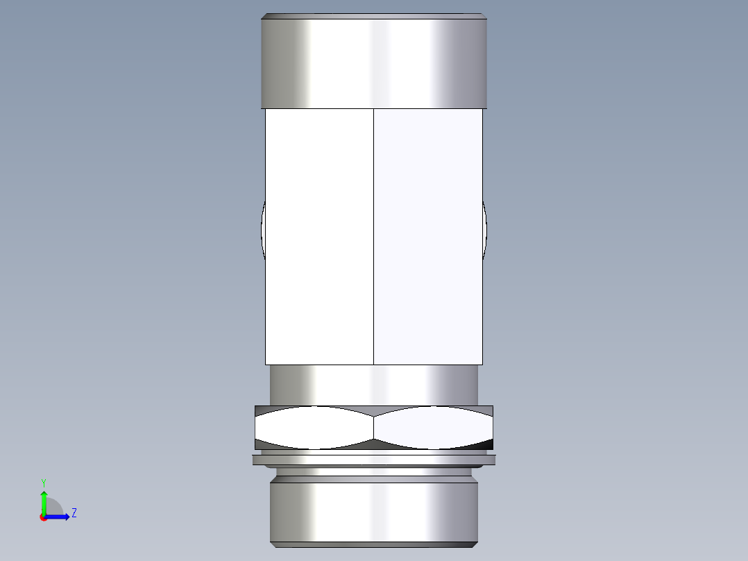 卡套式工业通用硬管接头EO_Adjustable_locknut_run_tee_LEE38SMOMDCF左视图