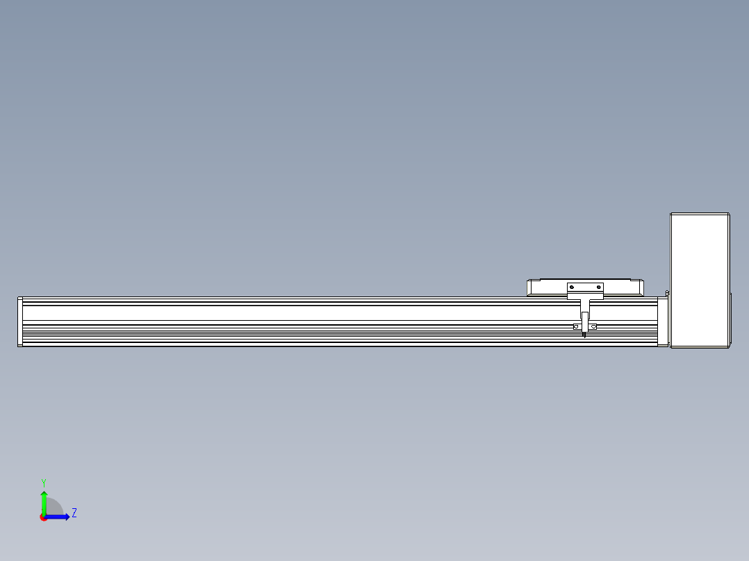 同步带全封闭直线模组TPA-HCB-105D-90-L500-LU-Y-P20-N3左视图