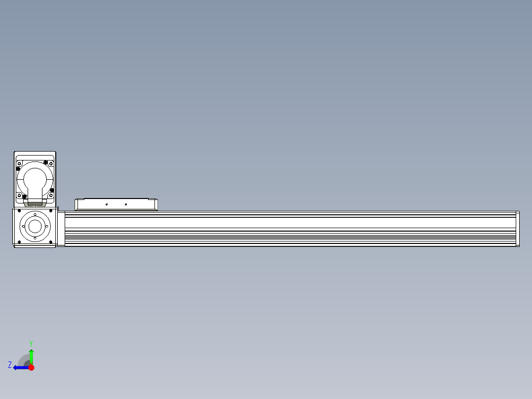 同步带全封闭直线模组TPA-HCB-105D-90-L500-LU-Y-P20-N3右视图