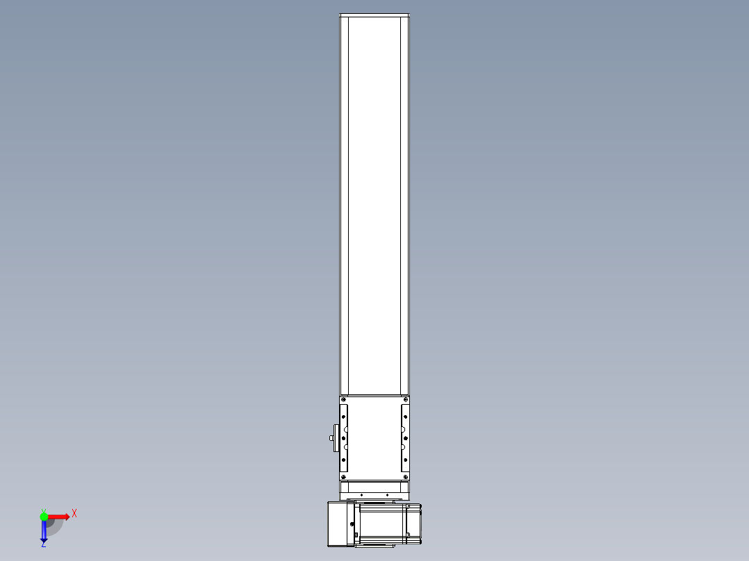 同步带全封闭直线模组TPA-HCB-105D-90-L500-LU-Y-P20-N3俯视图