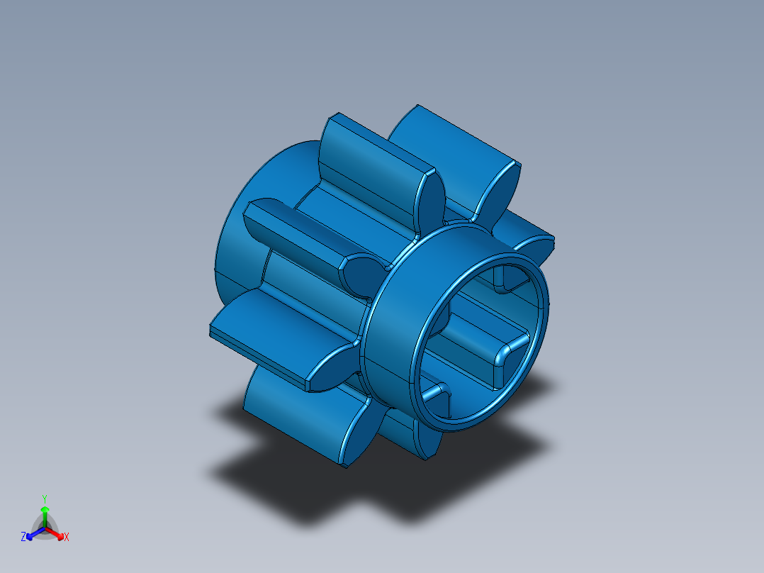 3647 Blue Technic Gear 8 Tooth.STEP