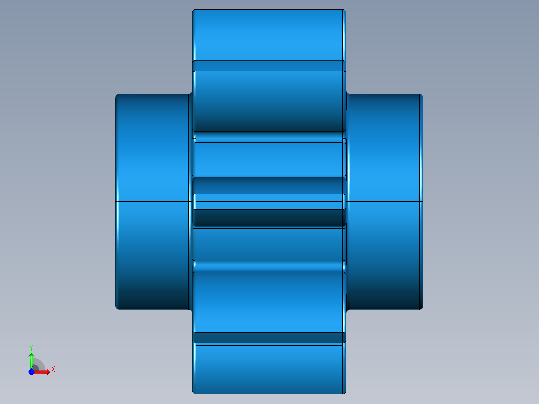 3647 Blue Technic Gear 8 Tooth.STEP前视图
