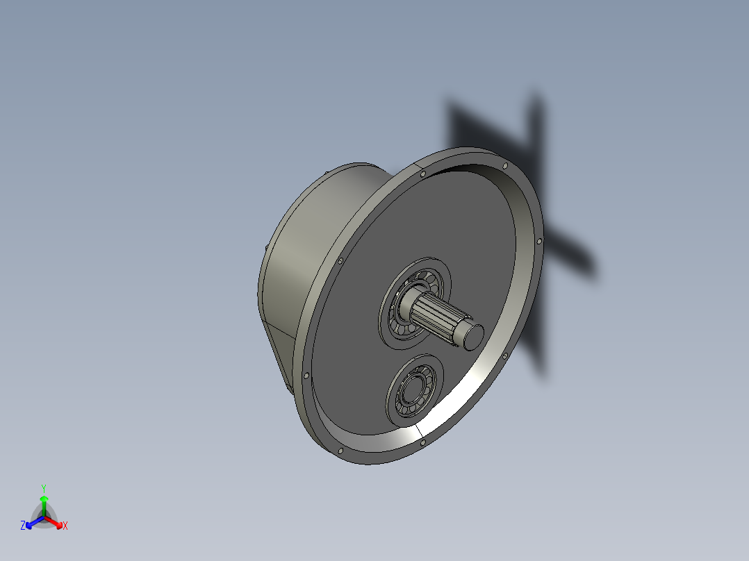 风力发电增速齿轮箱设计三维proe含cad图纸正等轴测图