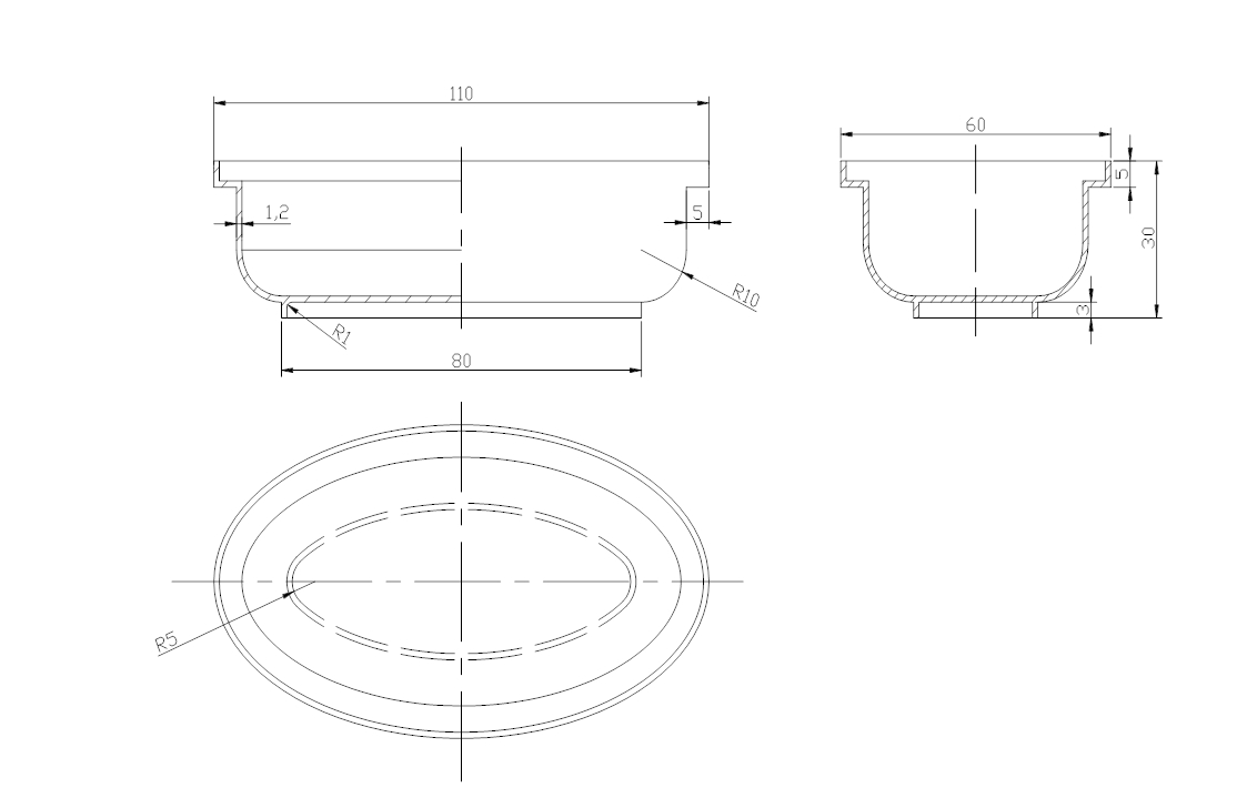 彩色迷你塑料盆景花盆注塑模具设计含5张CAD图