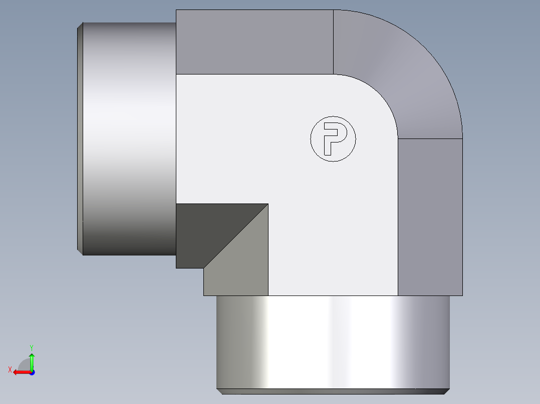 卡套式工业通用硬管接头EO_Union_elbow_W38S71X后视图