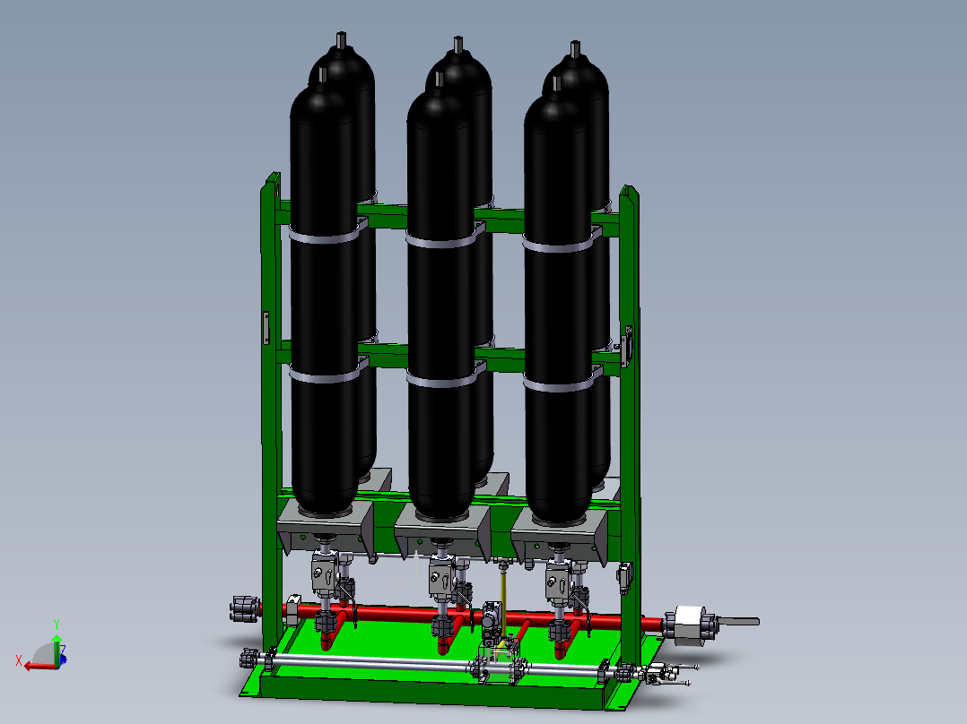 液压蓄能器组三维模型