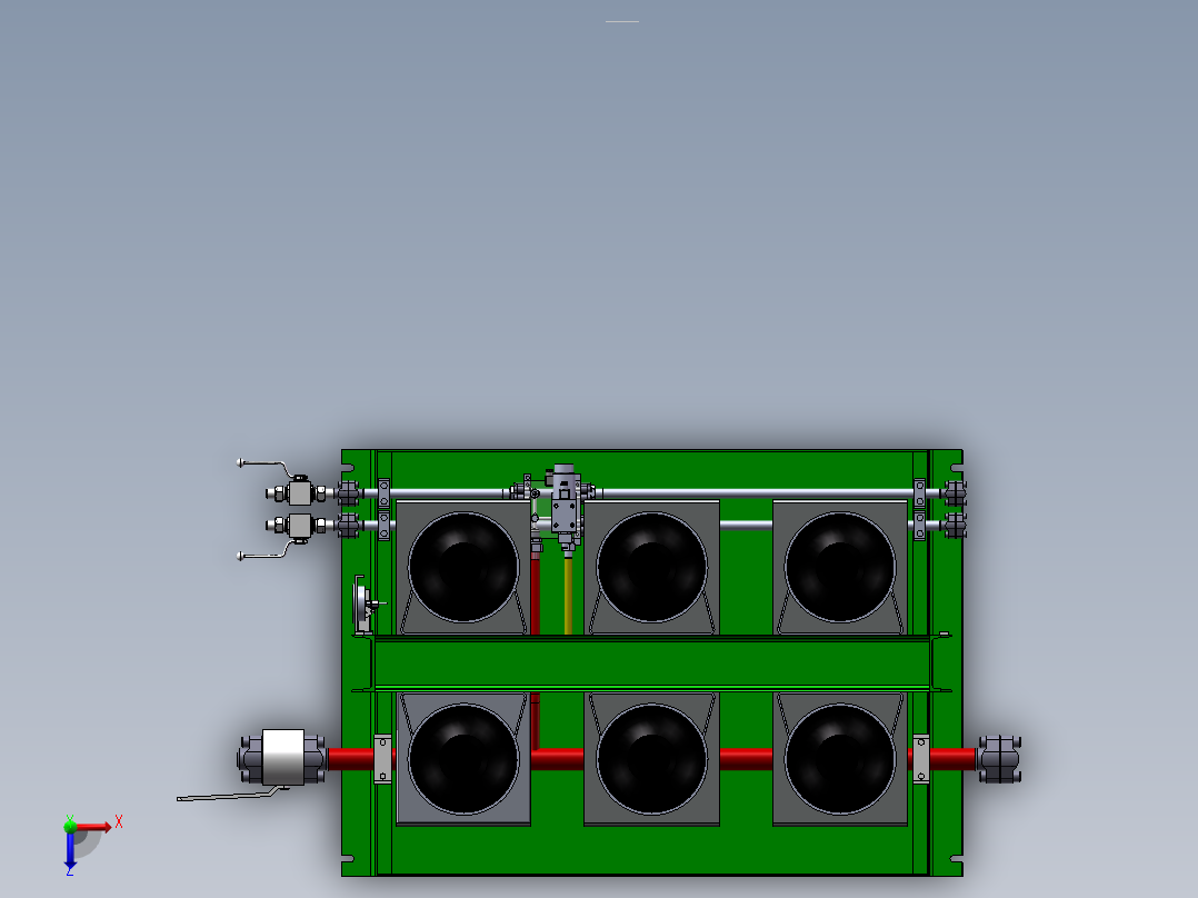 液压蓄能器组三维模型俯视图