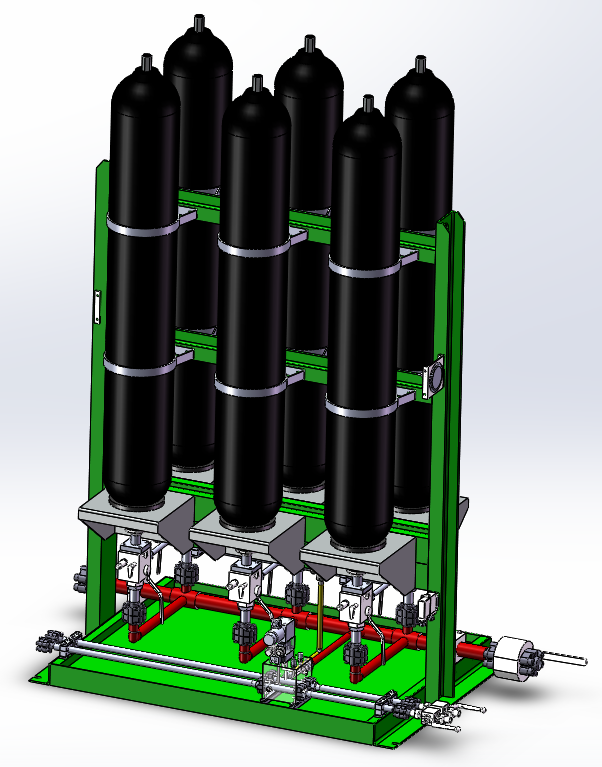 液压蓄能器组三维模型