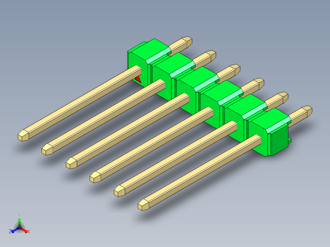 彩色公头100mil（2.54mm）系列-DS1021_green_1x06p_100mil_Type5_rev1.0