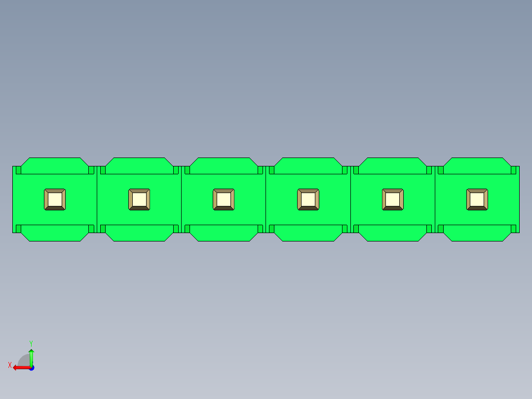 彩色公头100mil（2.54mm）系列-DS1021_green_1x06p_100mil_Type5_rev1.0后视图