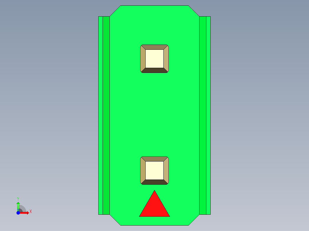 彩色公头100mil（2.54mm）系列-DS1021_green_2x01p_100mil_Type43_rev1.0前视图