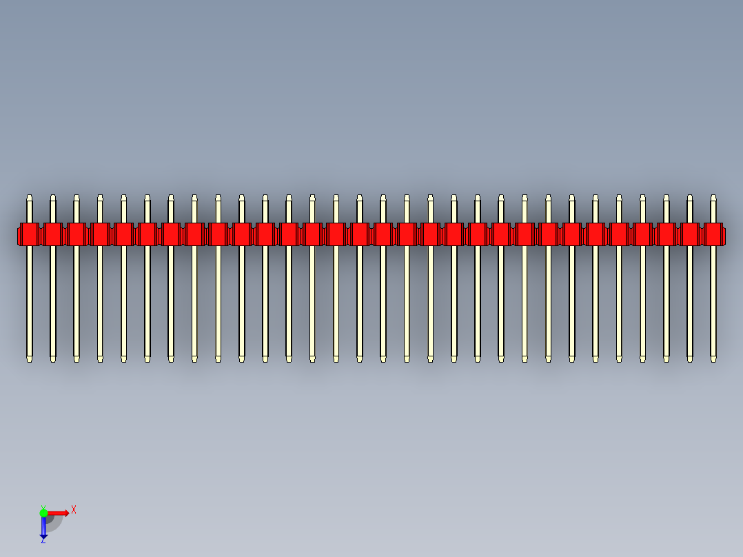 彩色公头100mil（2.54mm）系列-DS1021_red_2x30p_100mil_Type5_rev1.0俯视图