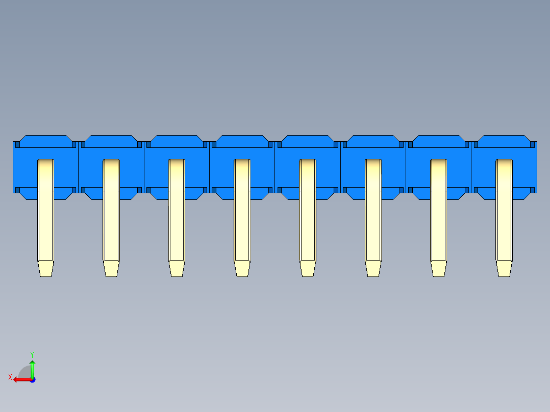 彩色公排针 100mil 2.54mm 系列-DS1022_blue_1x08p_100mil_TypeD_rev1.0后视图